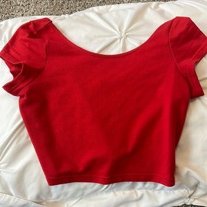 Red crop top